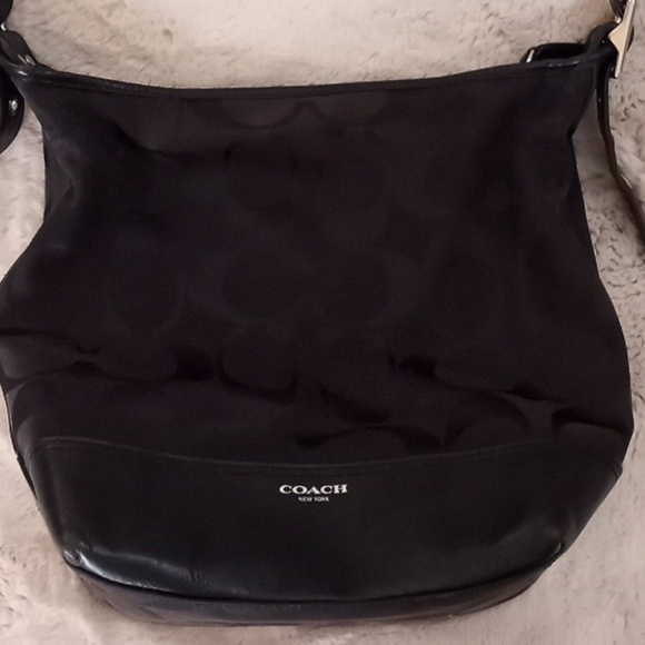 Coach Signature Legacy Leather and Canvas 21149 Classic Preppy  Black Brown Bag - Picture 7 of 11